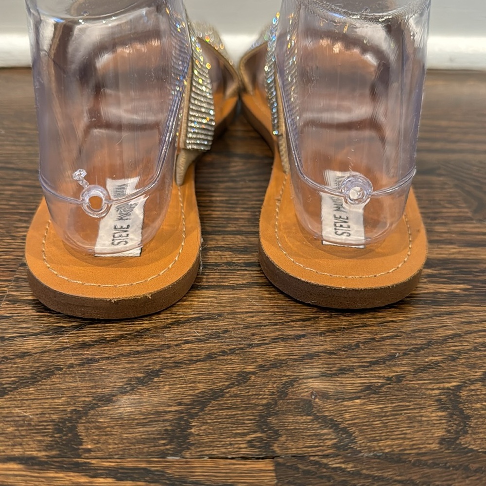 Steve Madden Rage Sandal Tan Sandals with Rhinestone Strap women’s 8 diamond - Picture 10 of 11